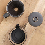 Hasami Porcelain Home CoffeeTea Coffee Dripper with Teapot Black / 5 5/8" Dia X 7 3/8" H