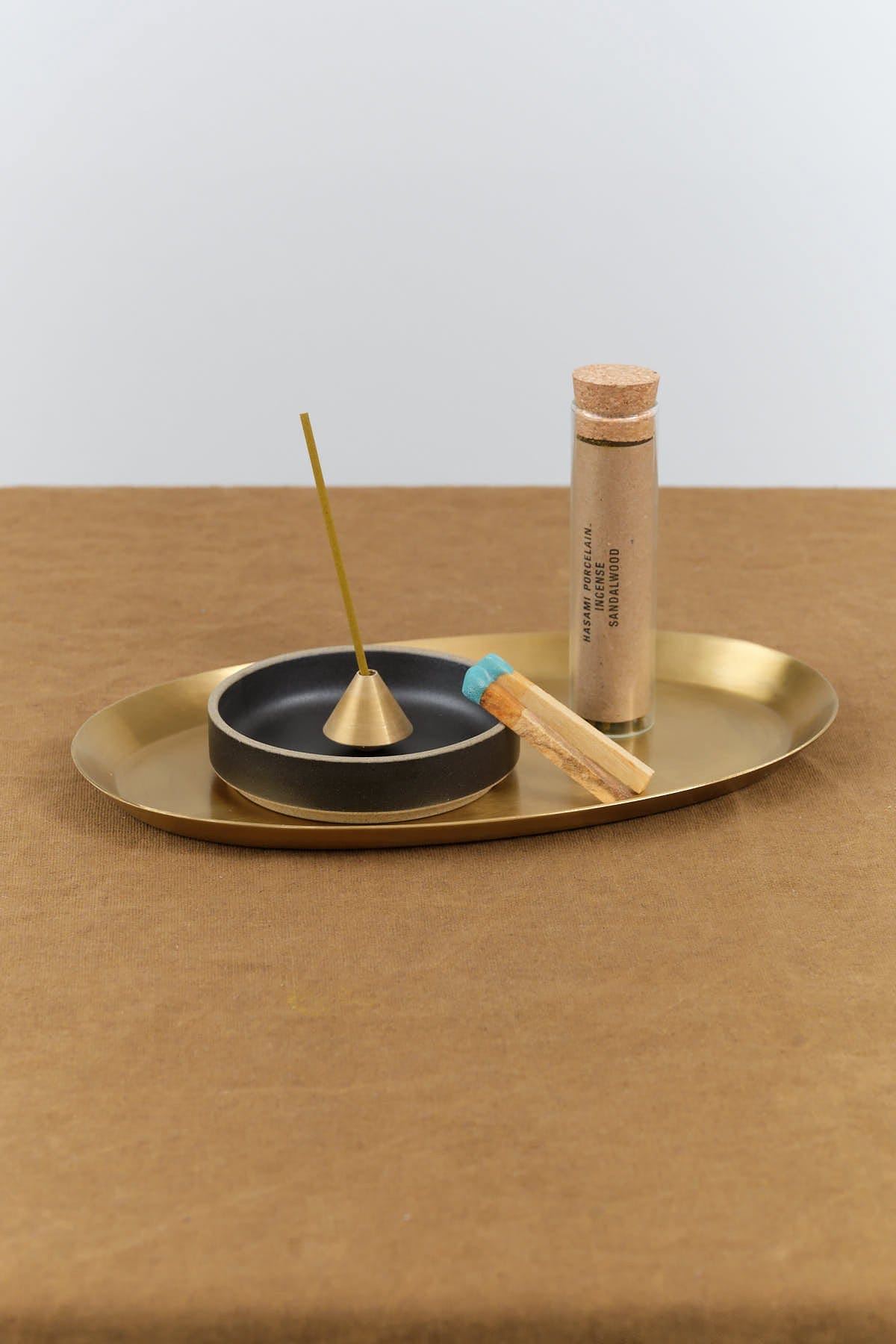 Hasami Porcelain Home Incense Elemense Acorn Brass Incense Holder Brass