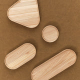 Hasami Porcelain Home Kitchen Serving Long Ash Wooden Oval Tray Ash / 10" L X 3.3/8" W X 7/8" H