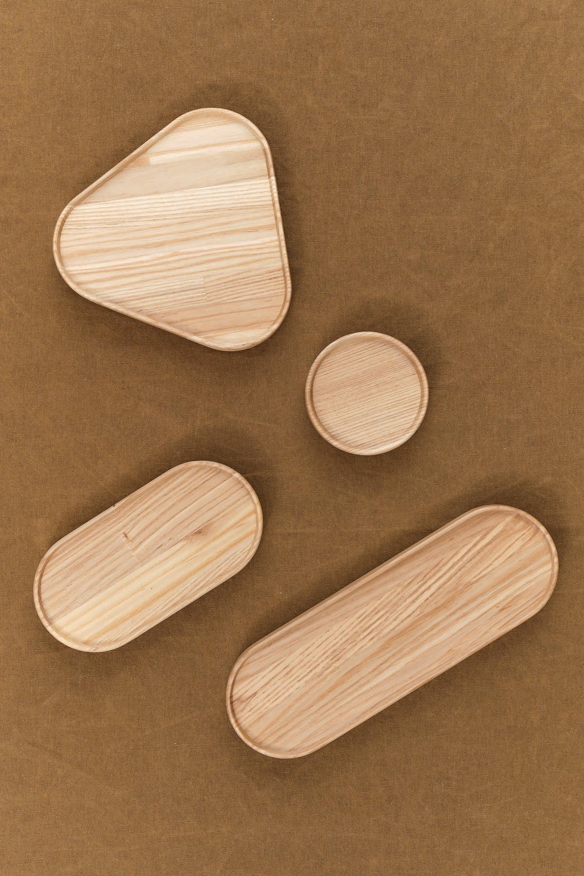 Hasami Porcelain Home Kitchen Serving Long Ash Wooden Oval Tray Ash / 10" L X 3.3/8" W X 7/8" H