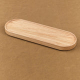 Hasami Porcelain Home Kitchen Serving Long Ash Wooden Oval Tray Ash / 10" L X 3.3/8" W X 7/8" H