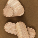 Hasami Porcelain Home Kitchen Serving Small Ash Wooden Oval Tray Ash / 6 3/4" L X 3.3/8" W X 7/8" H