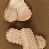Hasami Porcelain Home Kitchen Serving Small Ash Wooden Oval Tray Ash / 6 3/4" L X 3.3/8" W X 7/8" H