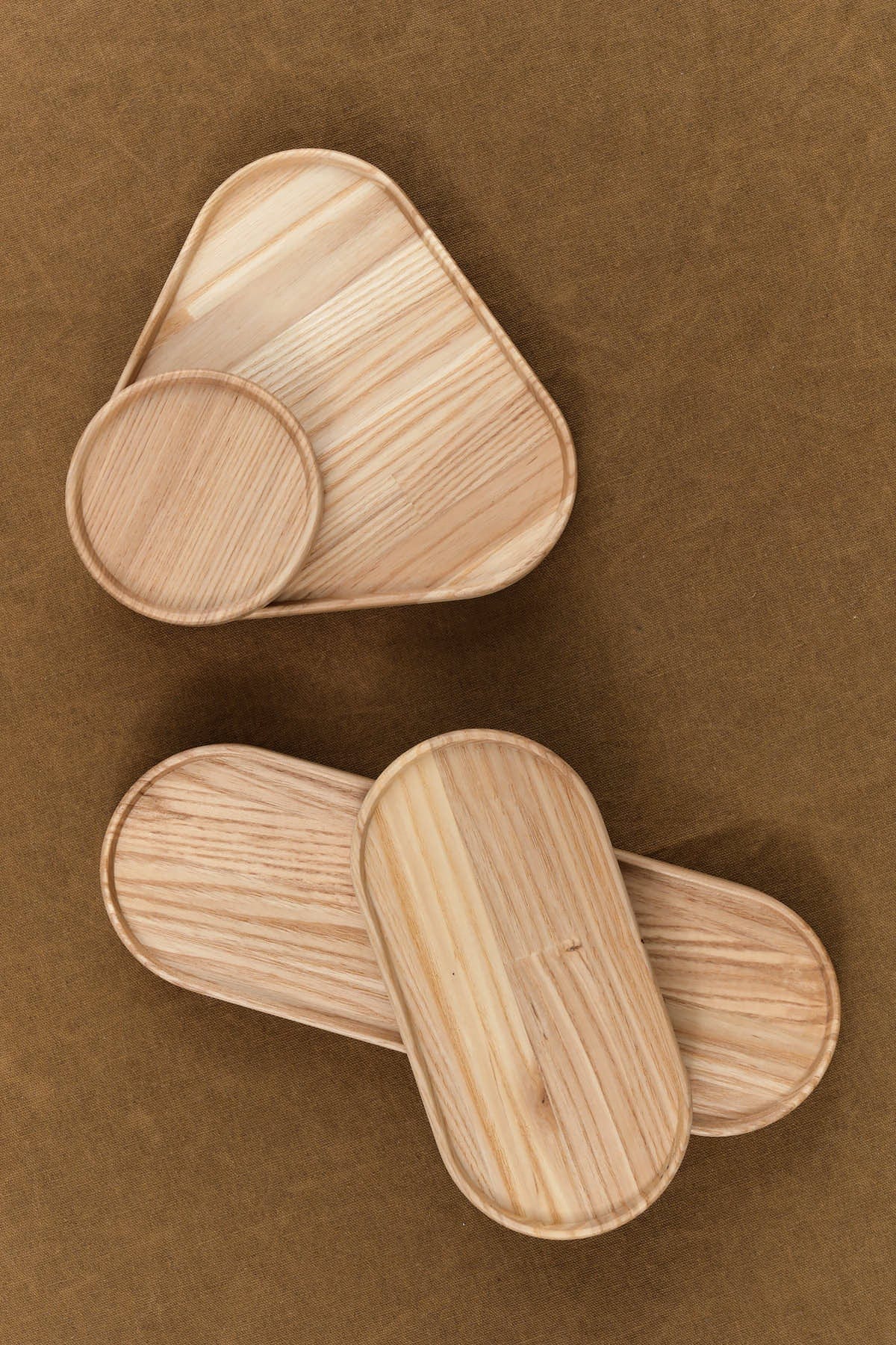 Hasami Porcelain Home Kitchen Serving Small Ash Wooden Oval Tray Ash / 6 3/4" L X 3.3/8" W X 7/8" H