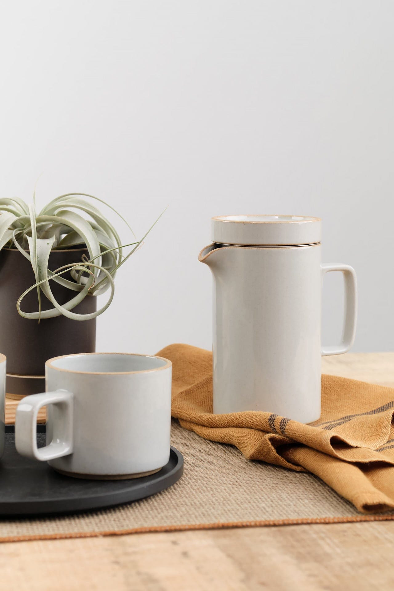 Hasami Porcelain Home CoffeeTea Tall Tea Pot Gloss Gray