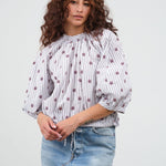 Henrik Vibskov Apparel Womens Blouses Gambit Blouse Grey White Stripes / XSmall