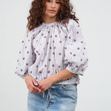 Henrik Vibskov Apparel Womens Blouses Gambit Blouse Grey White Stripes / XSmall