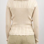 Back of Transparent Block Knit Blouse in Angora