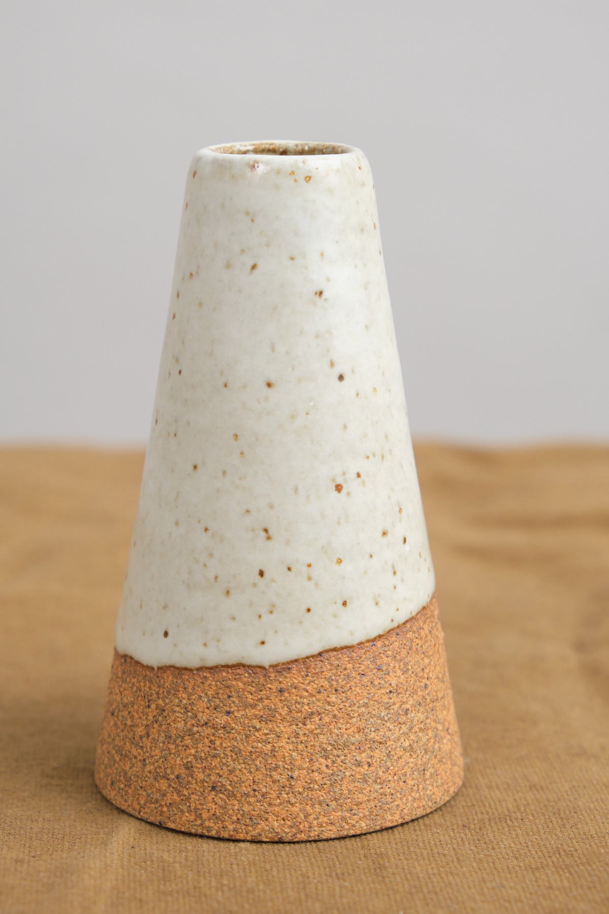 Small Sandstone Vase with Snow White Glaze made by Humble Ceramics 