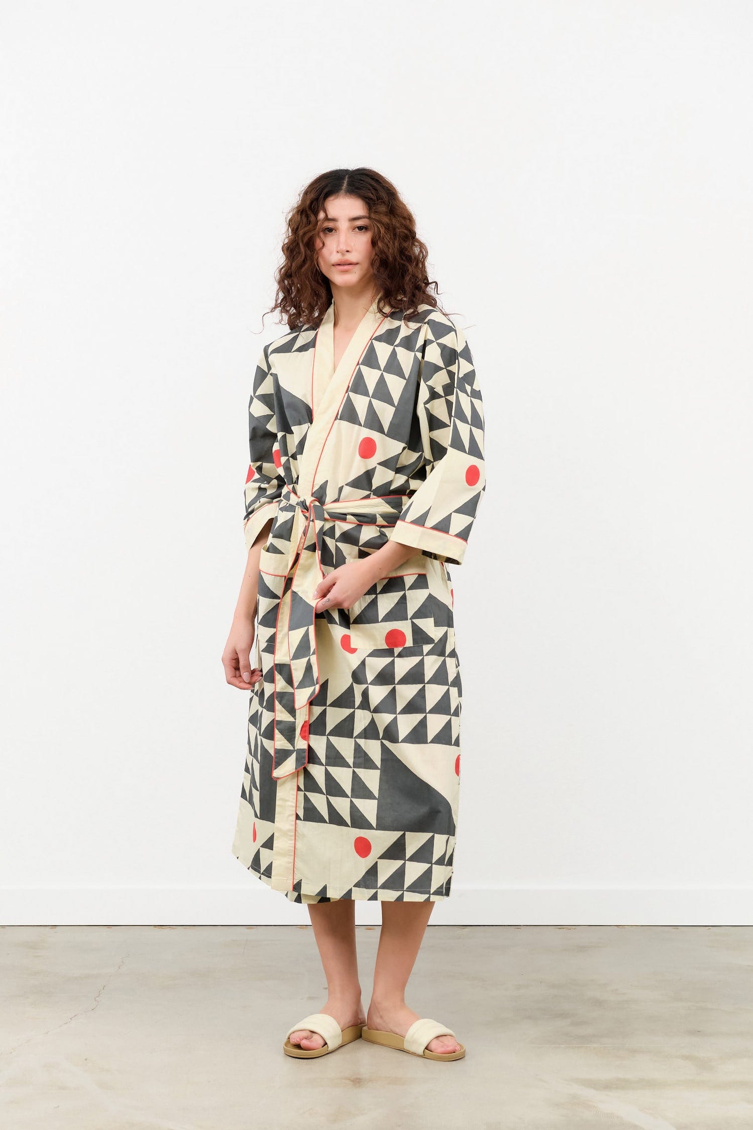Block Shop Textiles Apparel Womens Lounge Flock Robe