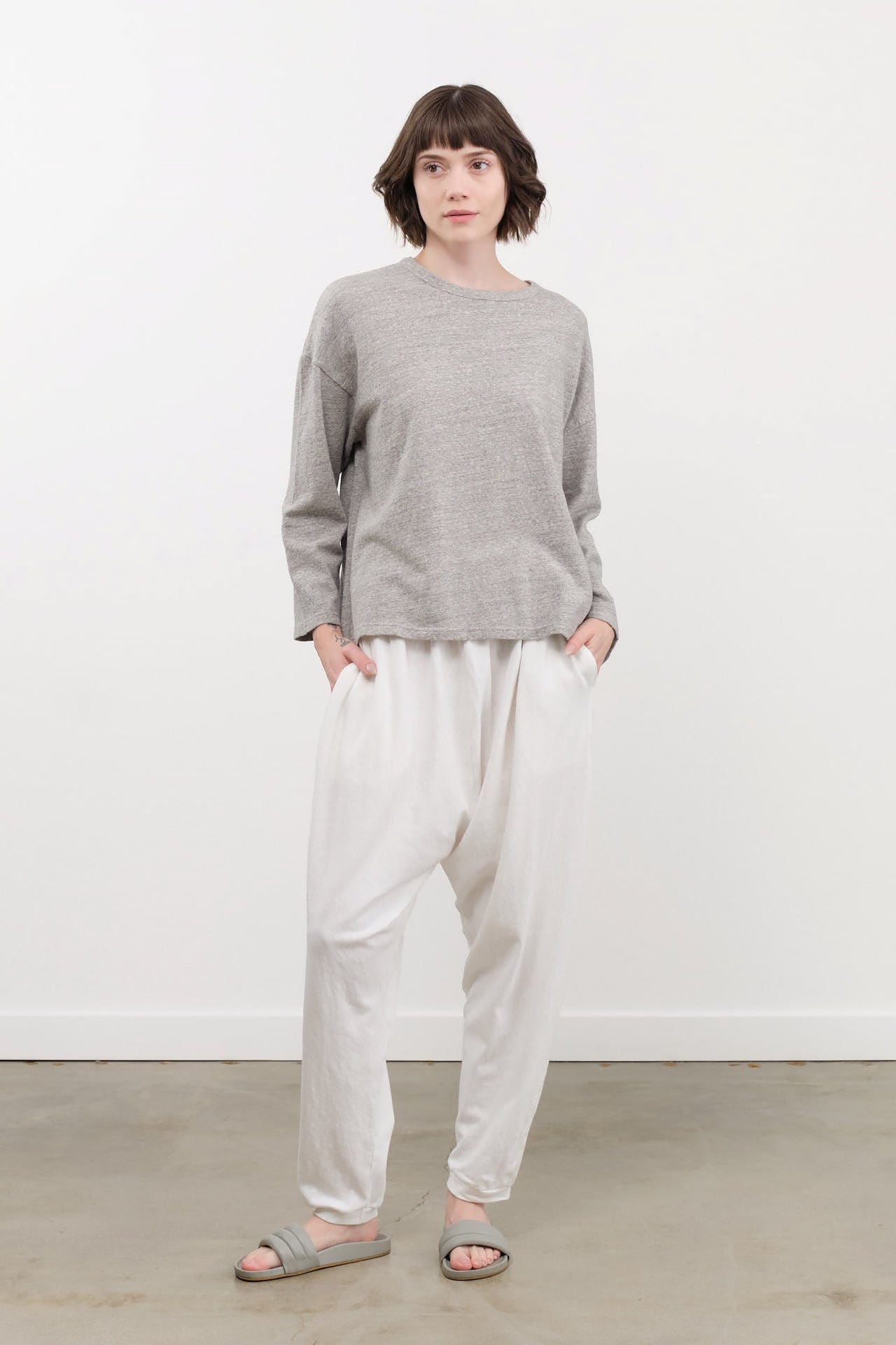 Ichi Antiquities Apparel Womens Lounge Cotton Pants in White White / One Size