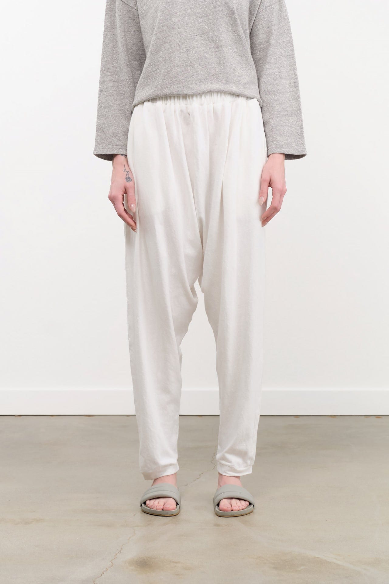 Ichi Antiquities Apparel Womens Lounge Cotton Pants in White White / One Size