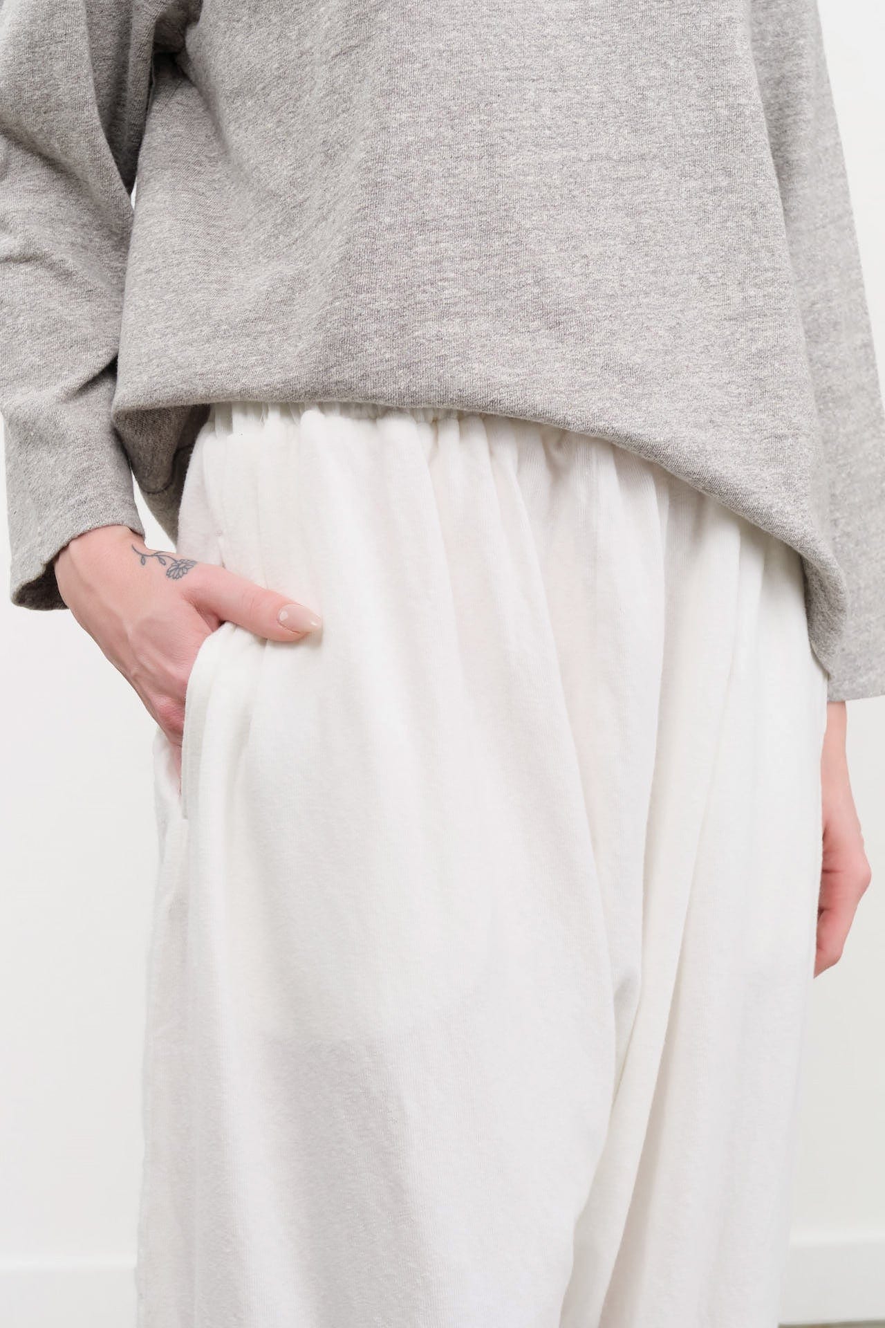 Ichi Antiquities Apparel Womens Lounge Cotton Pants in White White / One Size