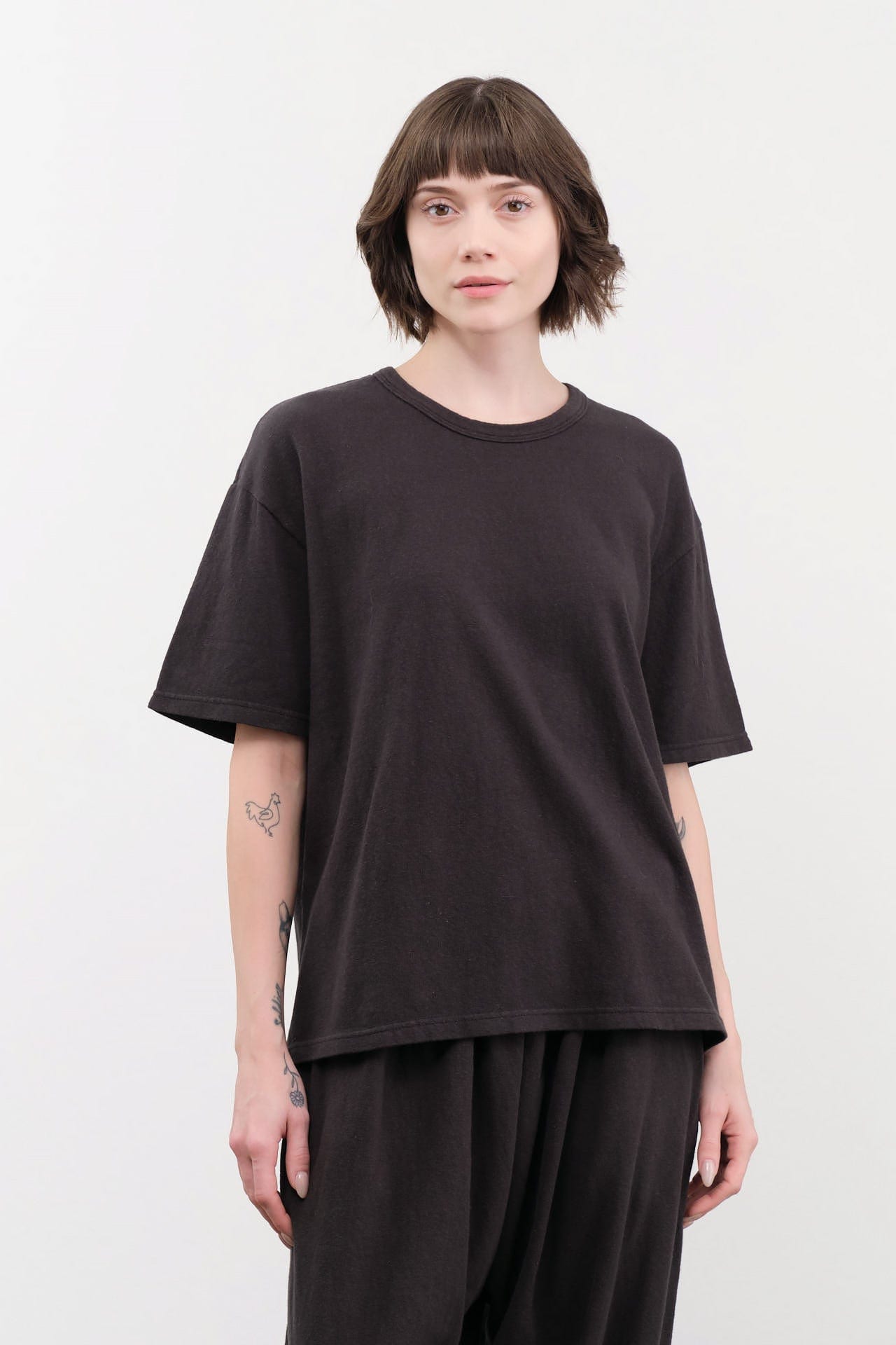 Ichi Antiquities Apparel Womens Lounge Cotton T-Shirt in Black Black / One Size
