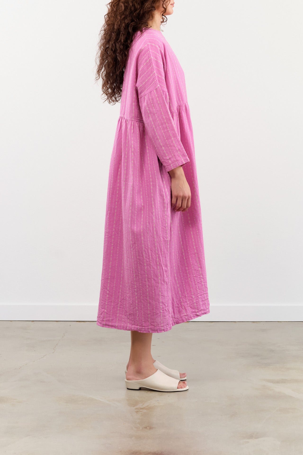 Ichi Antiquities Apparel Womens Dresses Dobby Stripe Dress Pink x Natural / One Size
