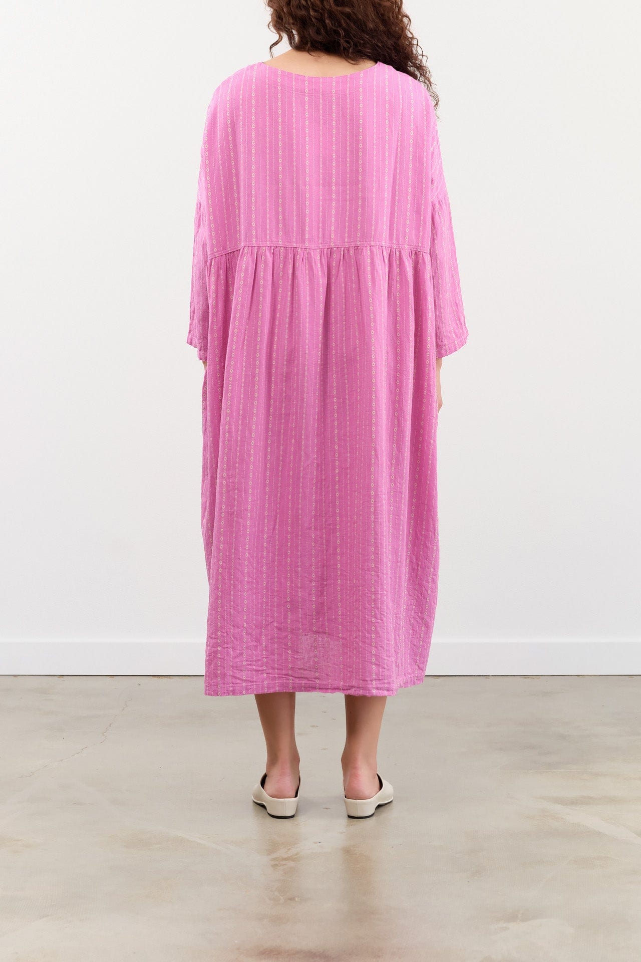 Ichi Antiquities Apparel Womens Dresses Dobby Stripe Dress Pink x Natural / One Size