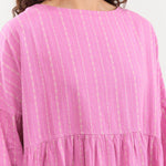 Ichi Antiquities Apparel Womens Dresses Dobby Stripe Dress Pink x Natural / One Size