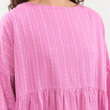 Ichi Antiquities Apparel Womens Dresses Dobby Stripe Dress Pink x Natural / One Size