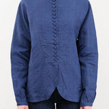 Ichi Antiquities Apparel Womens Blouses Indigo Linen Shirt Indigo / One Size