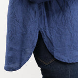 Ichi Antiquities Apparel Womens Blouses Indigo Linen Shirt Indigo / One Size