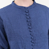 Ichi Antiquities Apparel Womens Blouses Indigo Linen Shirt Indigo / One Size