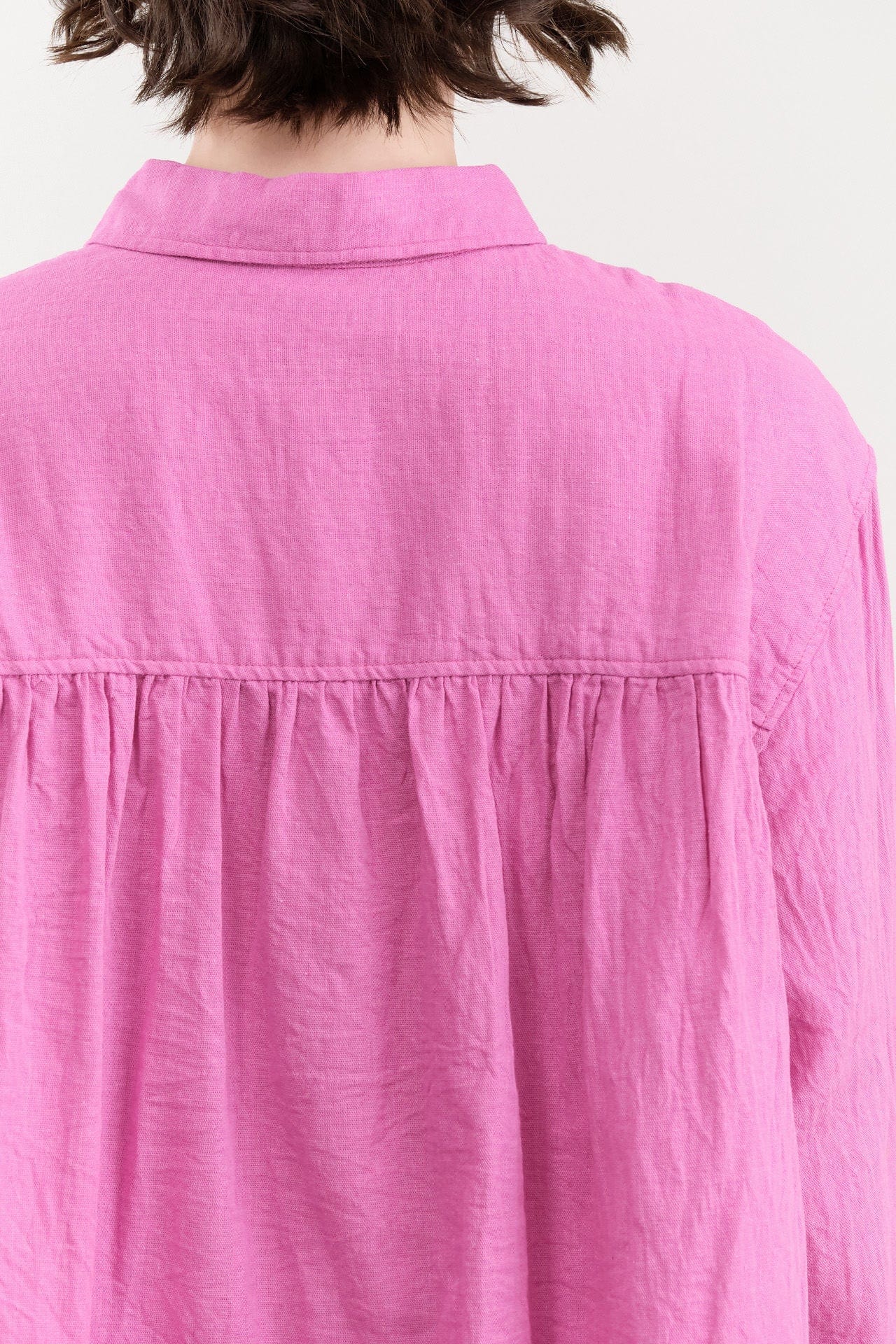 Ichi Antiquities Apparel Womens Blouses Linen Cotton Shirt Pink / One Size