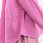 Ichi Antiquities Apparel Womens Blouses Linen Cotton Shirt Pink / One Size