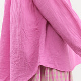 Ichi Antiquities Apparel Womens Blouses Linen Cotton Shirt Pink / One Size