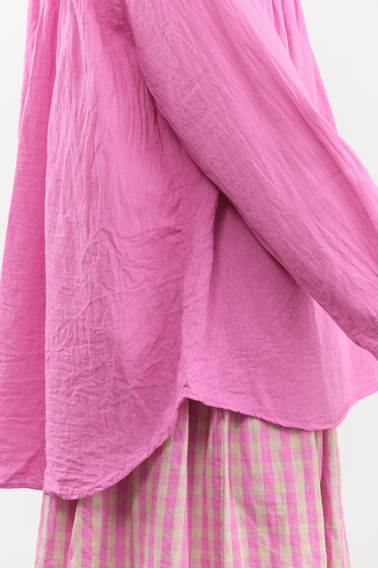 Ichi Antiquities Apparel Womens Blouses Linen Cotton Shirt Pink / One Size