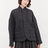 Ichi Antiquities Apparel Womens Jackets Wool Herringbone Jacket Black / One Size