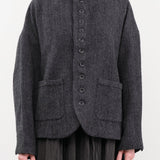 Ichi Antiquities Apparel Womens Jackets Wool Herringbone Jacket Black / One Size