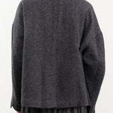 Ichi Antiquities Apparel Womens Jackets Wool Herringbone Jacket Black / One Size