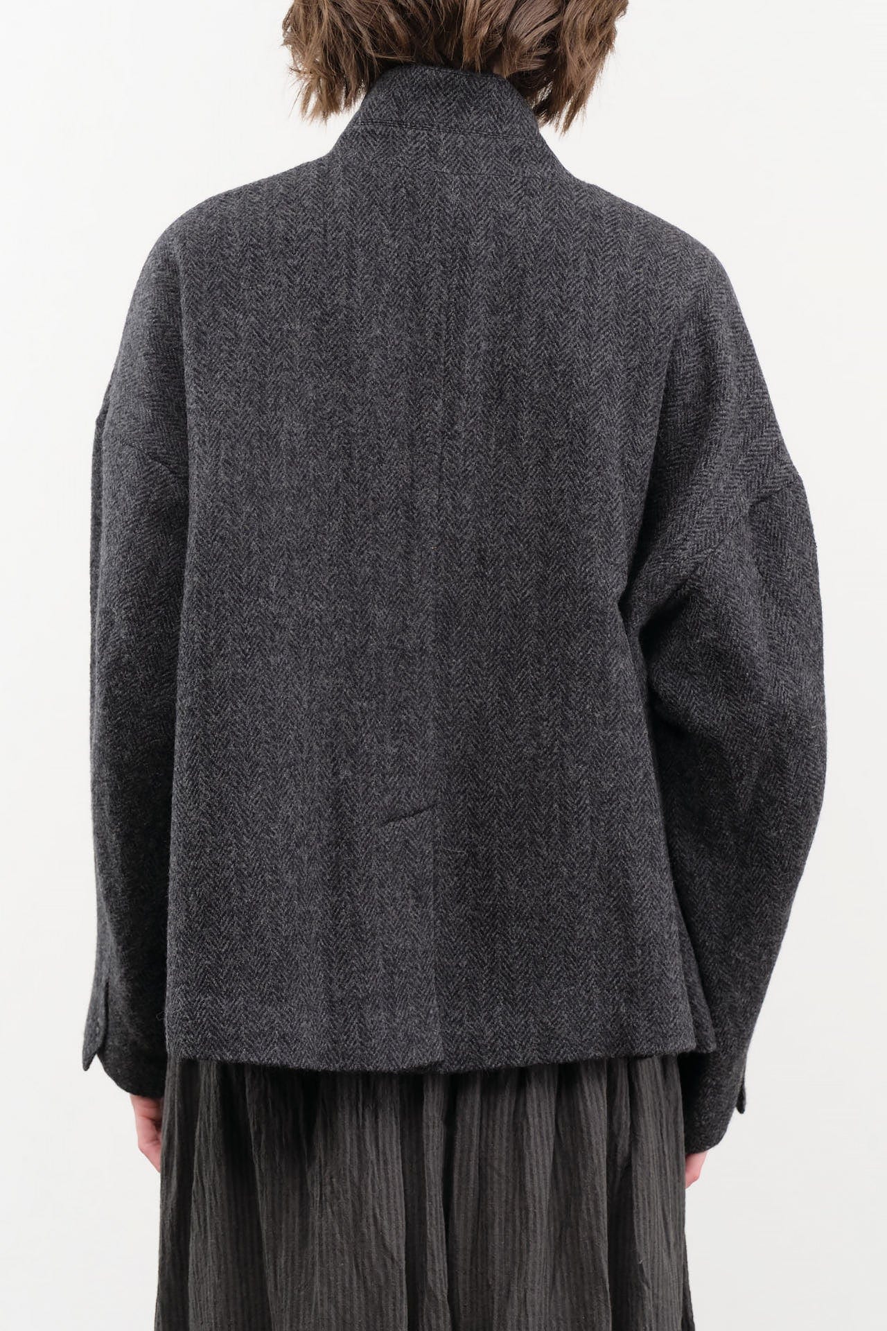 Ichi Antiquities Apparel Womens Jackets Wool Herringbone Jacket Black / One Size