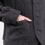 Ichi Antiquities Apparel Womens Jackets Wool Herringbone Jacket Black / One Size