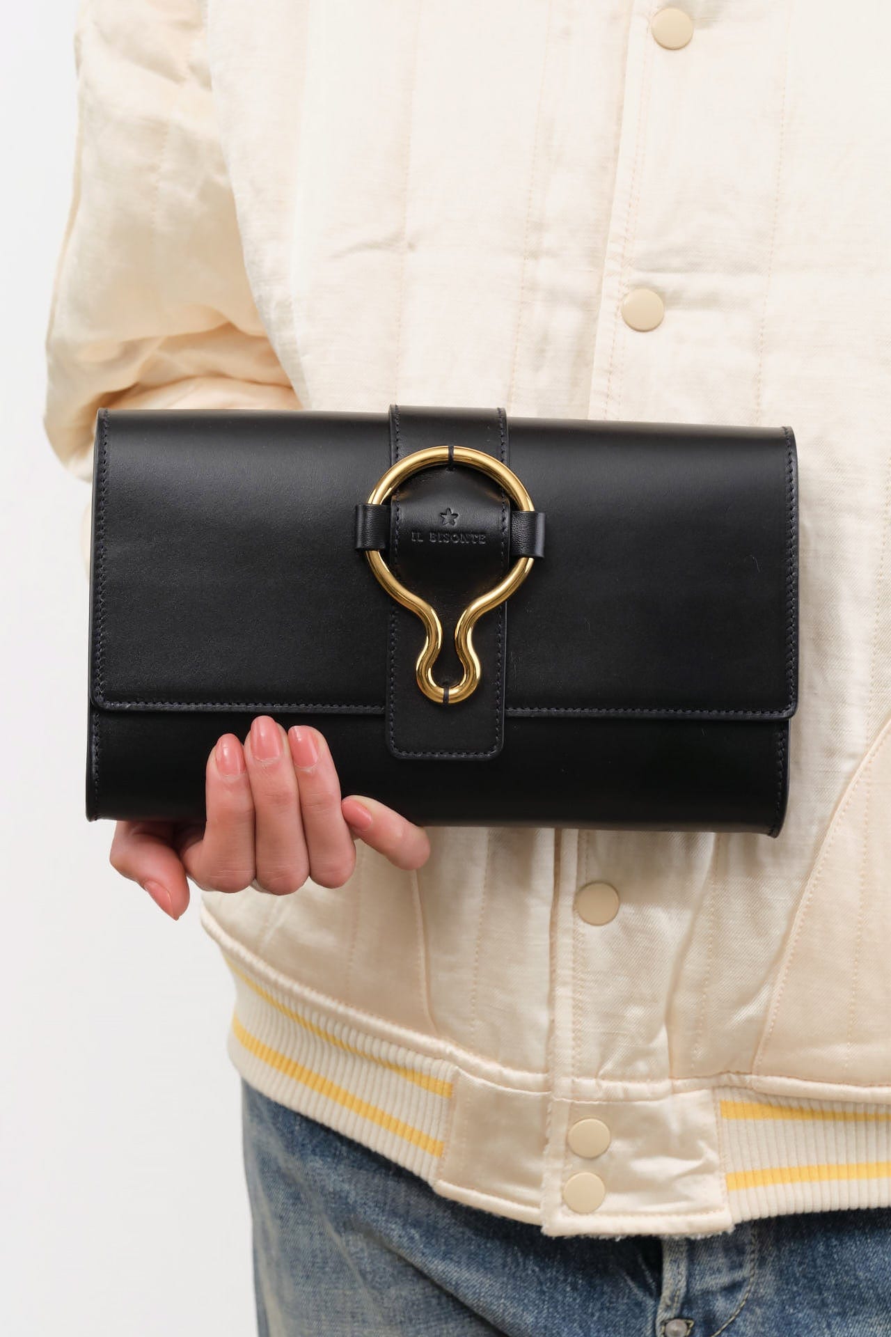 Il Bisonte Accessories Bags Consuelo Clutch Bag in Nero Nero / 9.5" L X 6.25" W 1.5" D
