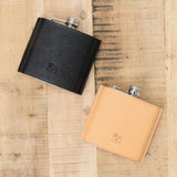 Il Bisonte Home Objects Cowhide Hip Flask in Naturale Naturale / 4.25" L 3.5" W X .75" D