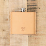 Il Bisonte Home Objects Cowhide Hip Flask in Naturale Naturale / 4.25" L 3.5" W X .75" D