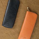 Il Bisonte Home Objects Cowhide Pen Holder in Nero Nero / 2.8" L X 6.7" H X 1" D