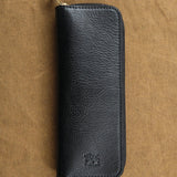 Il Bisonte Home Objects Cowhide Pen Holder in Nero Nero / 2.8" L X 6.7" H X 1" D