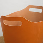 Il Bisonte Home Baskets Cowhide Storage Basket in Caramel Caramel / 16" L X 14.2" H X 8" D