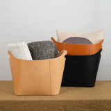 Il Bisonte Home Baskets Cowhide Storage Basket in Caramel Caramel / 16" L X 14.2" H X 8" D