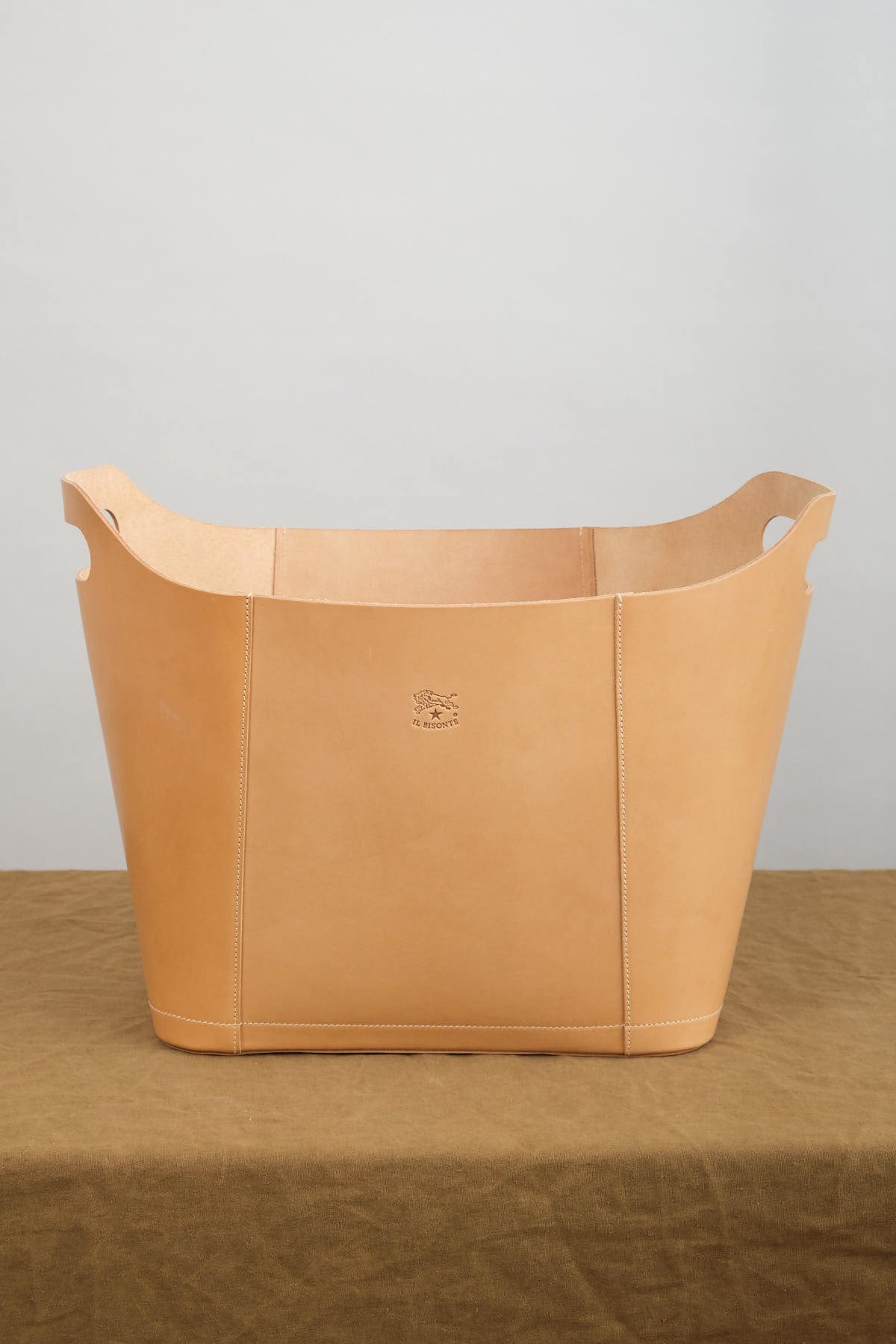 Il Bisonte Cowhide Storage Basket in Naturale