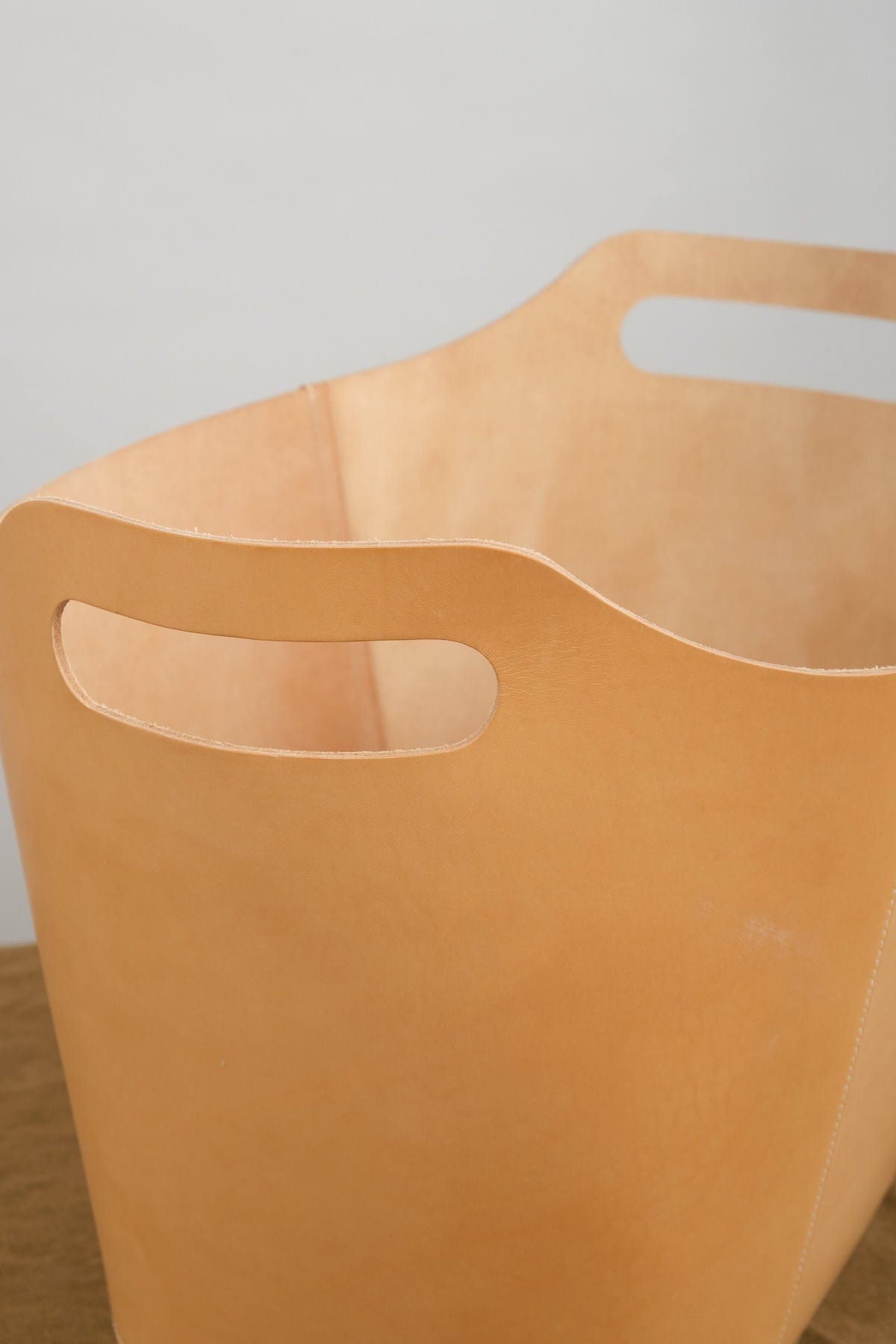 Cowhide Storage Basket with Carry handles