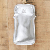 Il Bisonte Accessories Sunglasses Glasses Case in Metallic Silver Metallic Silver / 6.75" L X 3.5" H X .75" D