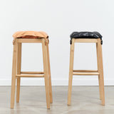 Il Bisonte Home Objects Large Cowhide Stool with Pillow in Naturale Naturale / 14.6" L X 28.3" H X 15.2" D