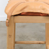 Il Bisonte Home Objects Large Cowhide Stool with Pillow in Naturale Naturale / 14.6" L X 28.3" H X 15.2" D