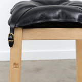 Il Bisonte Home Objects Large Cowhide Stool with Pillow in Nero Nero / 14.6" L X 28.3" H X 15.2" D