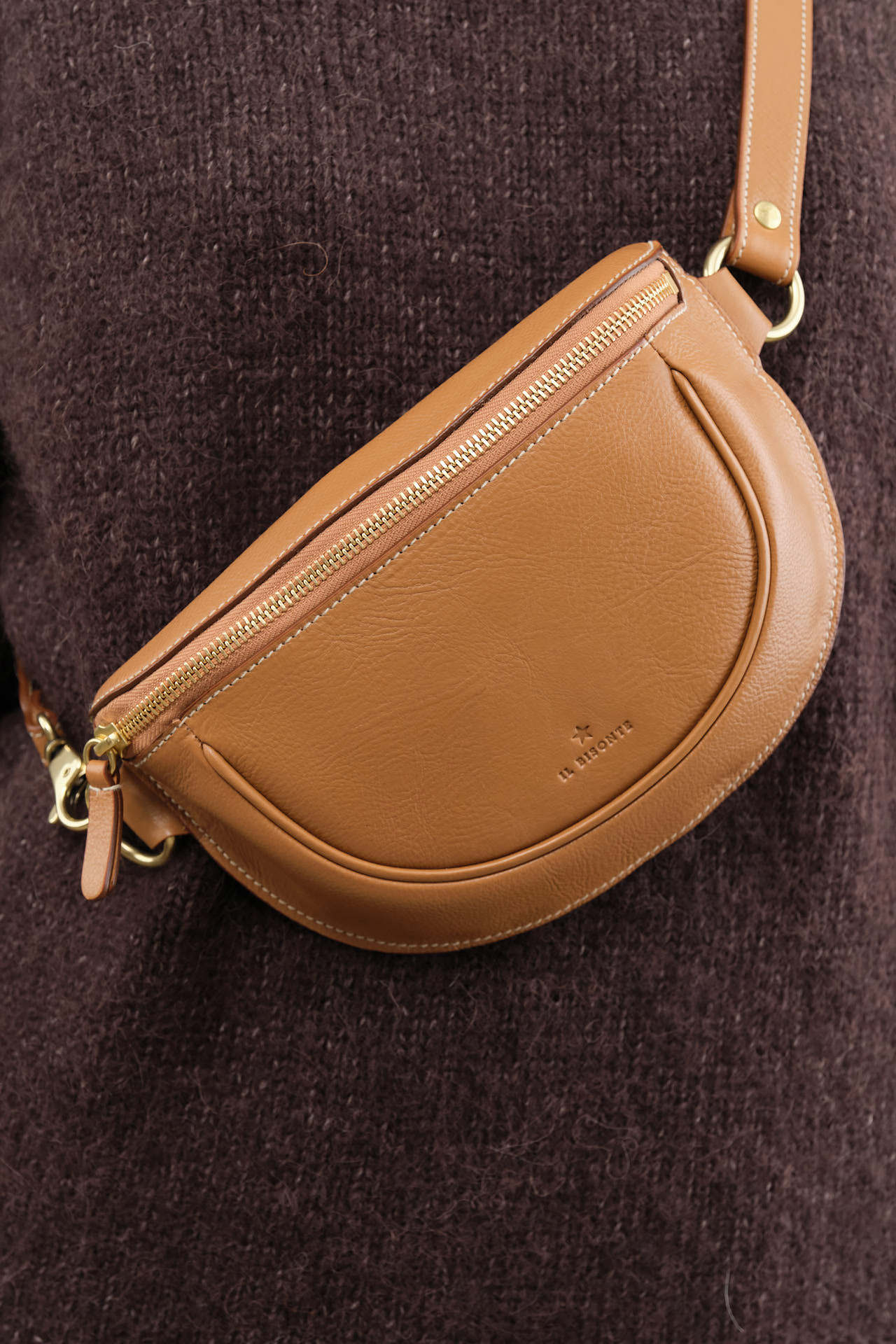Il Bisonte Accessories Bags Oliveta Belt Bag in Gianduia Gianduia / 11" L X 6" W X 0.5" D