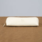 Il Bisonte Accessories Wallets Pencil Case in Milk Milk / 8" L X 1.25" H X 1.5" D