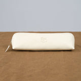 Il Bisonte Accessories Wallets Pencil Case in Milk Milk / 8" L X 1.25" H X 1.5" D